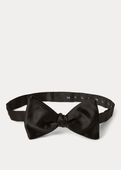 Corbatas Ralph Lauren Hombre Negros - Pre-Tied Silk Bow - UFJWC0876